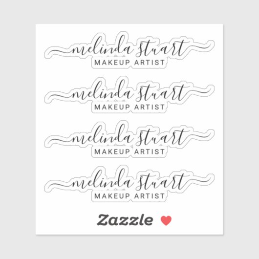 Professional Modern Script Name Sticker (Vel)