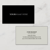 Professional Modern Simple Black Minimalist Busine Visitekaartje (Voorkant / Achterkant)