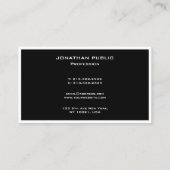 Professional Modern Simple Elegant Black & White Visitekaartje (Achterkant)
