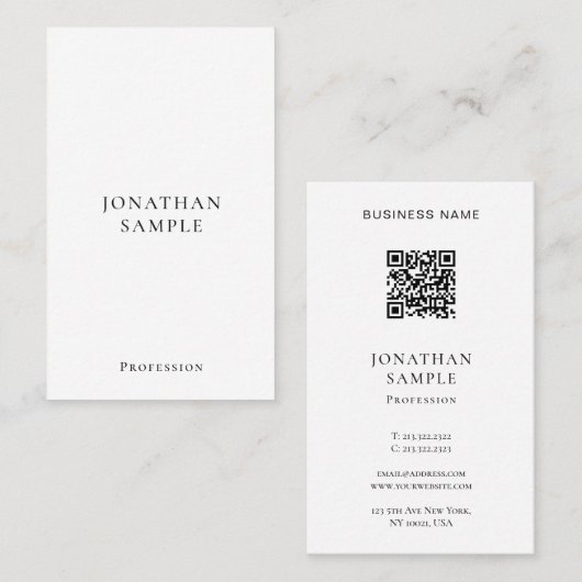 Professional Modern Simple Template Vertical Visitekaartje (Voorkant / Achterkant)