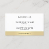 Professional Modern Sleek Elegant Black White Gold Visitekaartje (Achterkant)