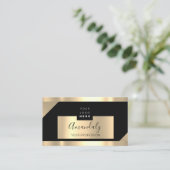 Professional Modern Studio Makeup Logo Gold Visitekaartje (Staand voorkant)