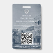 Professional Modern Teacher Photo ID Badge (Back)