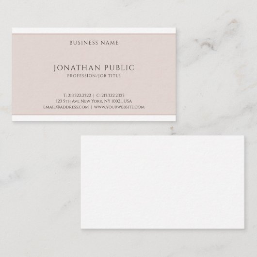 Professional Modern Trendy Elegant Sjabloon Visitekaartje (Voorkant / Achterkant)