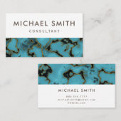 Professional Modern Turquoise Stone Gold Visitekaartje (Voorkant / Achterkant)
