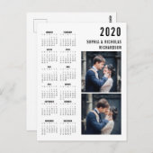 Professional Modern Two Photo 2020 Calendar Briefkaart (Voorkant / Achterkant)