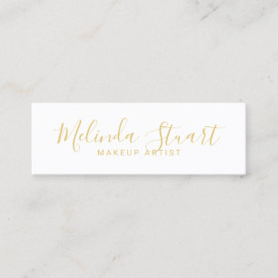 Professional Modern White en Gold Mini Visitekaartje