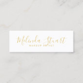 Professional Modern White en Gold Mini Visitekaartje (Voorkant)