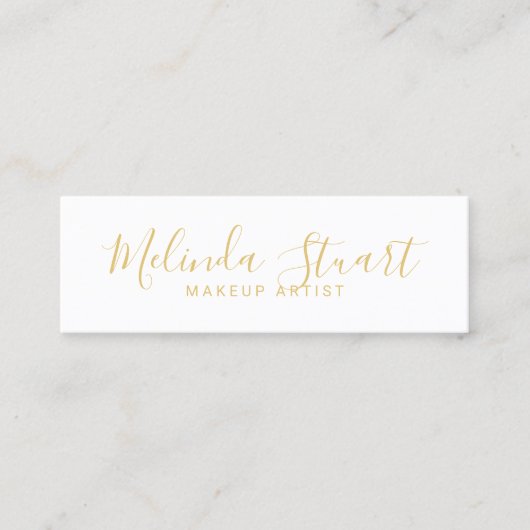 Professional Modern White en Gold Mini Visitekaartje (Voorkant)