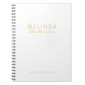 Professional Modern White en Gold Notitieboek (Voorkant)