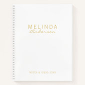 Professional Modern White en Gold Notitieboek (Voorkant)
