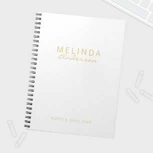 Professional Modern White en Gold Notitieboek