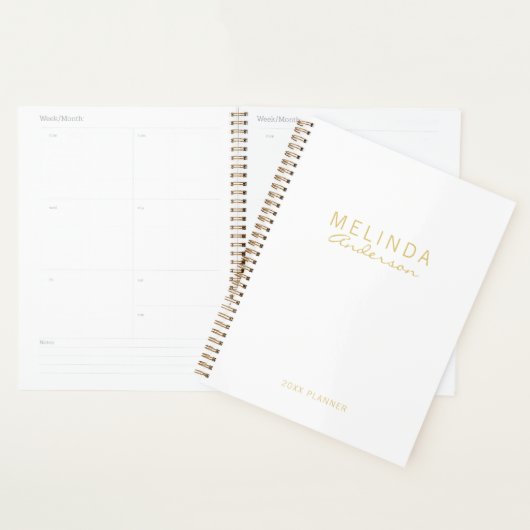 Professional Modern White en Gold Planner (Display)