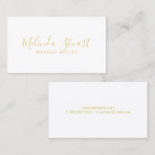 Professional Modern White en Gold Visitekaartje (Voorkant / Achterkant)