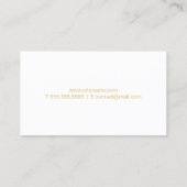 Professional Modern White en Gold Visitekaartje (Achterkant)