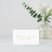 Professional Modern White en Gold Visitekaartje (Staand voorkant)