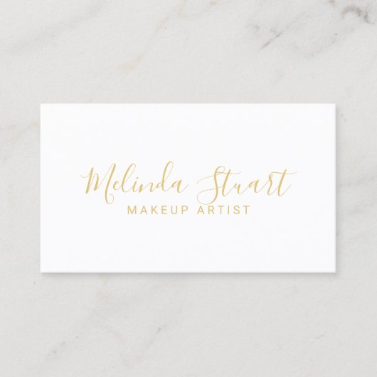 Professional Modern White en Gold Visitekaartje (Voorkant)