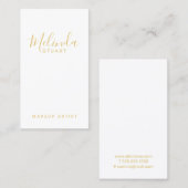 Professional Modern White en Gold Visitekaartje (Voorkant / Achterkant)
