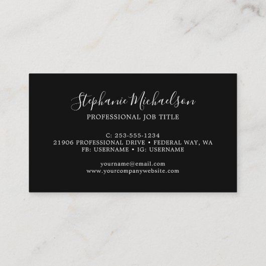 Professional modern zwart Gold Abstract Visitekaartje (Achterkant)