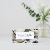 Professional modern zwart Gold Abstract Visitekaartje (Staand voorkant)