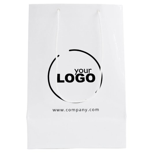 Professional Moderne Business Logo White Medium Cadeauzakje (Achterkant)