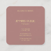 Professional Moderne Elegant Gold Monogram Sjabloo Vierkante Visitekaartje (Achterkant)