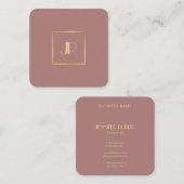 Professional Moderne Elegant Gold Monogram Sjabloo Vierkante Visitekaartje (Voorkant / Achterkant)