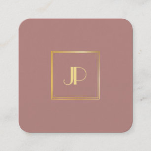Professional Moderne Elegant Gold Monogram Sjabloo Vierkante Visitekaartje