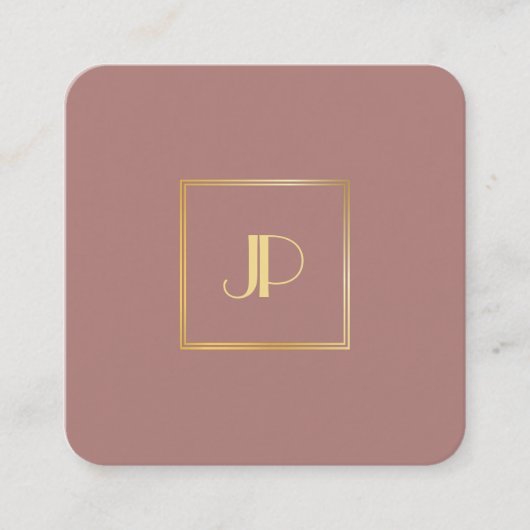 Professional Moderne Elegant Gold Monogram Sjabloo Vierkante Visitekaartje (Voorkant)
