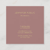 Professional Moderne Gold Monogram Sjabloon legant Vierkante Visitekaartje (Achterkant)