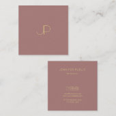 Professional Moderne Gold Monogram Sjabloon legant Vierkante Visitekaartje (Voorkant / Achterkant)