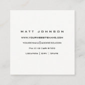 Professional Monogram Black Square Visitekaartje (Achterkant)