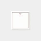 Professional Monogram Classic Red Border Post-it® Notes (Voorkant)