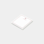 Professional Monogram Classic Red Border Post-it® Notes (Schuin)