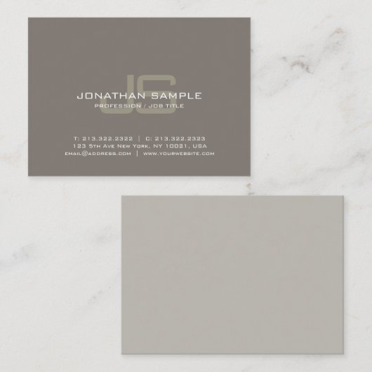 Professional Monogram Design Creative Plain Luxe Visitekaartje (Voorkant / Achterkant)