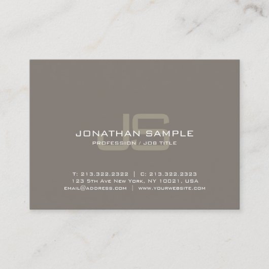 Professional Monogram Design Creative Plain Luxe Visitekaartje (Voorkant)