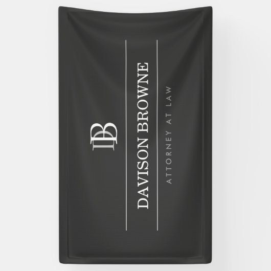 Professional Monogram donkergrijs Spandoek (Verticaal)