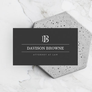 Professional Monogram donkergrijs Visitekaartje