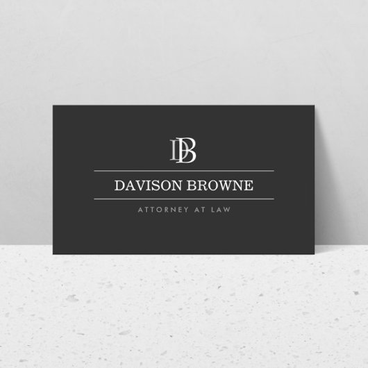 Professional Monogram donkergrijs Visitekaartje