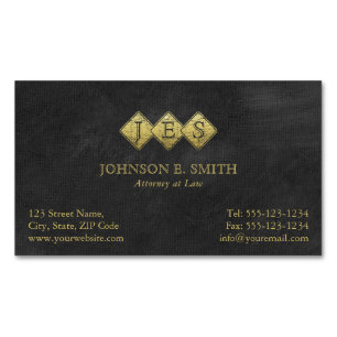 Professional Monogram Elegant Lawyer Attorney Magnetisch Visitekaartje