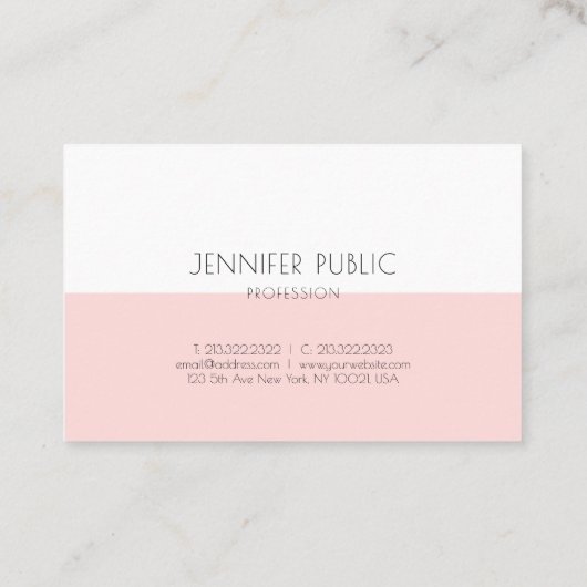 Professional Monogram Elegant Simple Plain Luxe Visitekaartje (Achterkant)