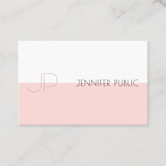 Professional Monogram Elegant Simple Plain Luxe Visitekaartje (Voorkant)