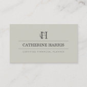 Professional Monogram Financial Advisor Taupe Visitekaartje (Voorkant)