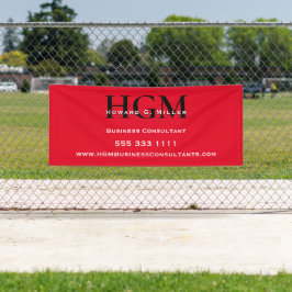 Professional Monogram Logo Red Black Business Spandoek