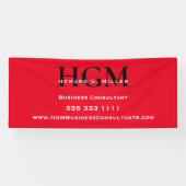 Professional Monogram Logo Red Black Business Spandoek (Horizontaal)