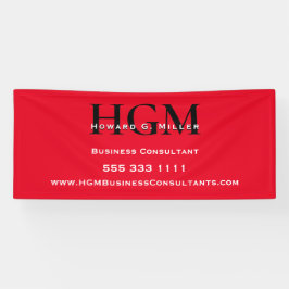 Professional Monogram Logo Red Black Business Spandoek