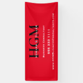 Professional Monogram Logo Red Black Business Spandoek (Verticaal)