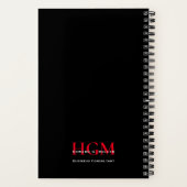 Professional Monogram Logo Rood Zwart-wit Notitieboek (Achterkant)