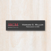 Professional Monogram Logo zwart Rood wit Deurbordje (Voorkant)