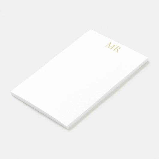Professional Monogram Minimalist Plain Name Post-it® Notes (Schuin)